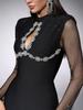 European-American Rhinestone Patchwork Luxury Party Dress