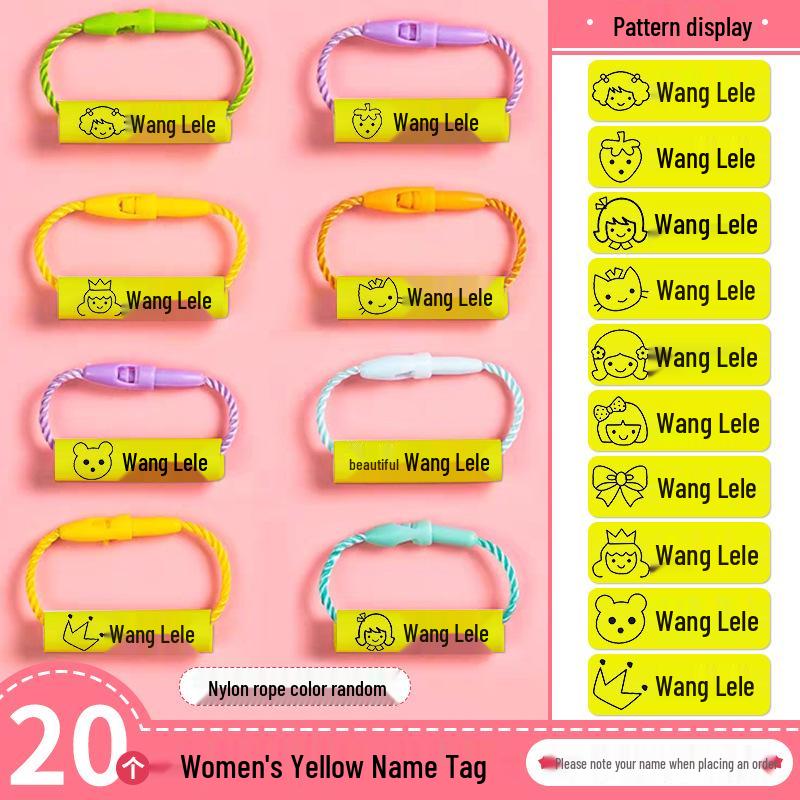 Back-to-School Name Tag Stickers & Lanyard Buckles for Kids' Shoes & Backpacks - Baby Name Circle