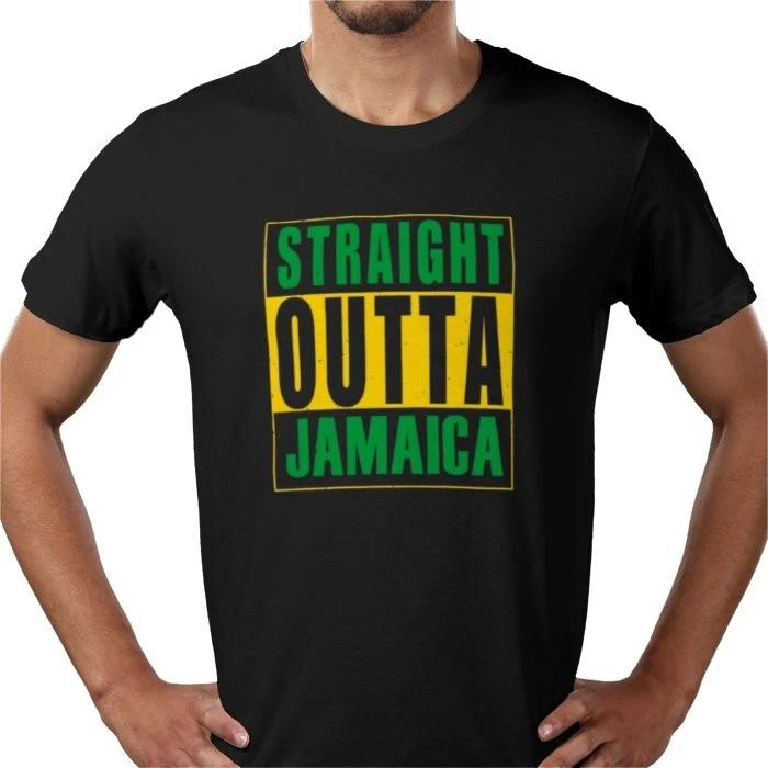 Straight Outta out of Jamaica flag funny NWA humour tee t shirt all sizes - UK 4XL