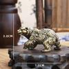 Alloy Bear Figurine With Exquisite Engraved Texture Vintage Finish For Home Desktop Ornament Gift