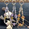 Handmade Retro Flower Crystal Phone Lanyard & Keychain - Transparent Rose Beaded Charm for Bags