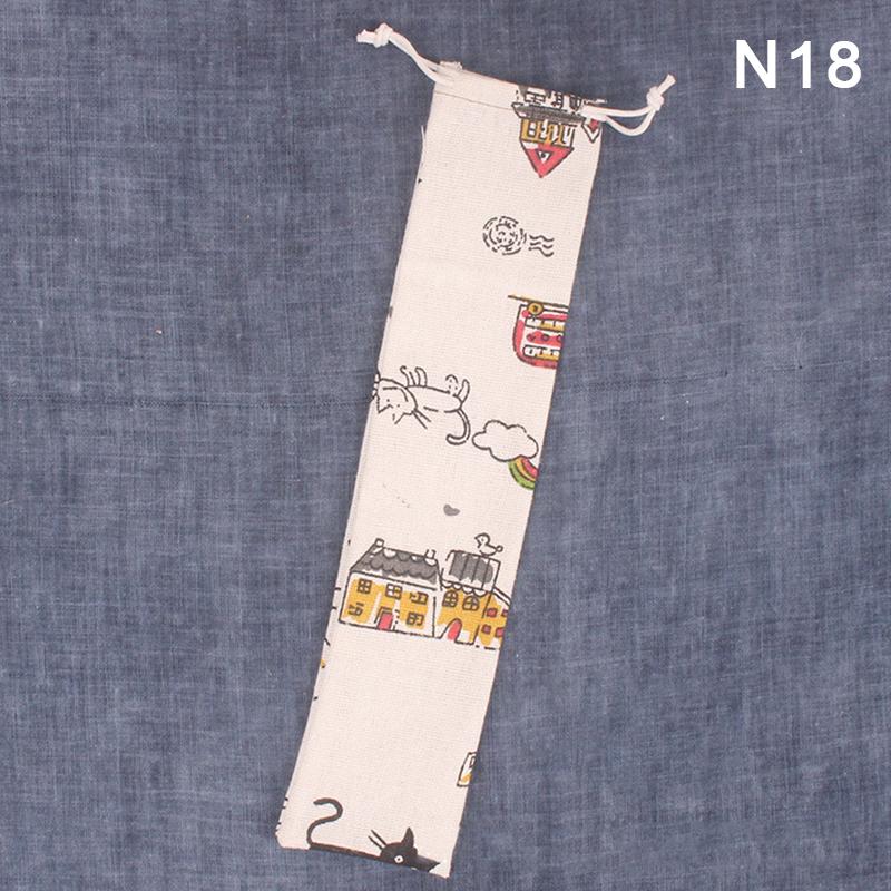 1ks opakovaně použitelný slaměný sáček sáček na kovové slámové příbory Barevné cestovní kempingové hůlky Lžíce Vidlička Nůž Úložný sáček Zásobník