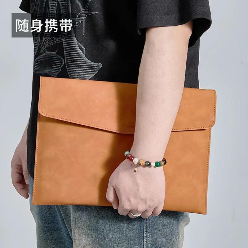 Large Capacity Thickened Waterproof Vintage Faux Leather A4 Document Storage Business Briefcase