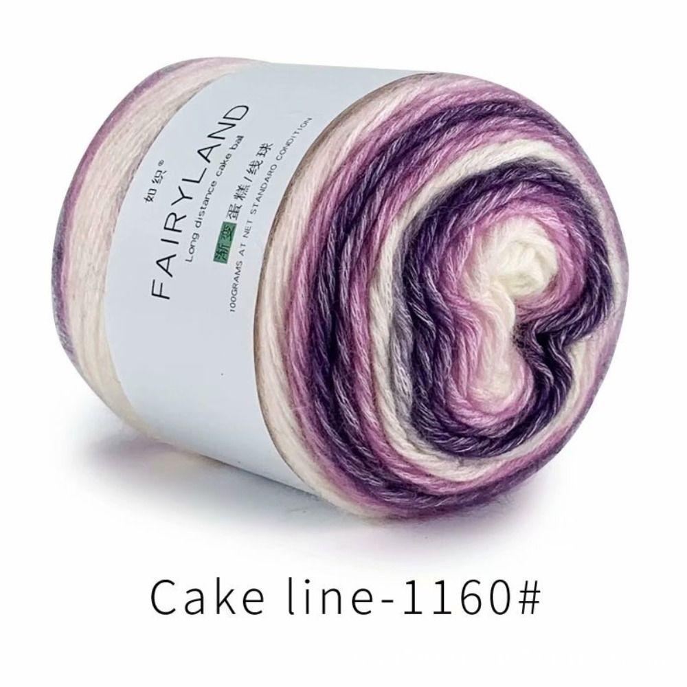 Handgewebt Regenbogen Wolle Garn Farbverlauf Mehrfarbig Garnfärbung Häkeln Kuchen Garn Sofa