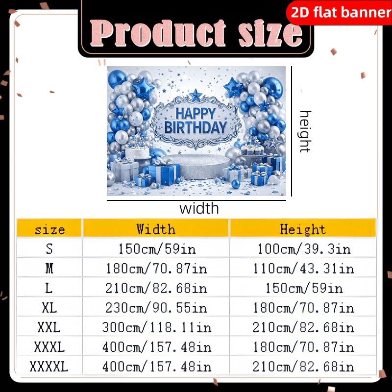 2D flat background fabric with blue and white theme suitable for indoor and outdoor birthday party decoration banners