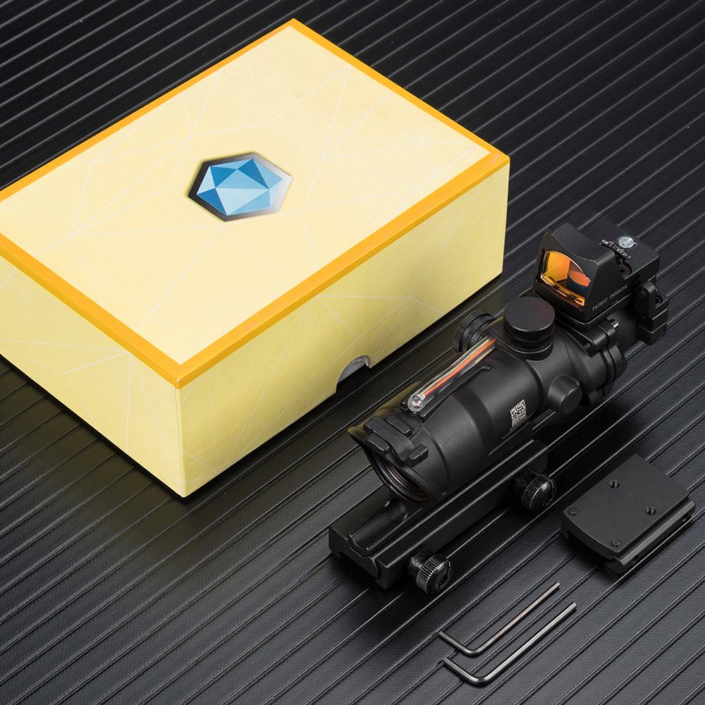 Acog 4x32 Optic Scope Riflescope Cahevron Reticle Fiber Green Red Illuminated Optic Sight With RMR