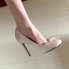 2025 New Ballet Stiletto with Skirt High Heels Women's French Bow Temperament Light Mouth Stiletto Single Shoes