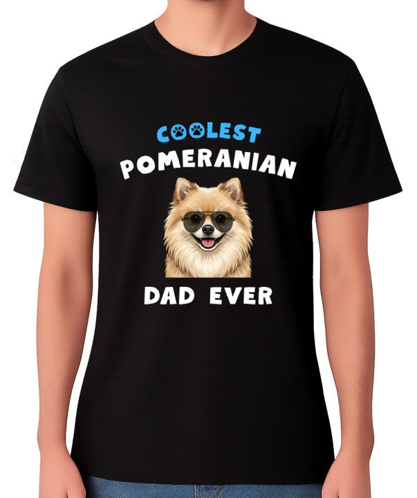 Coolest Pomeranian Dad Ever T-Shirt Dog Lover Gift Men s Tee S