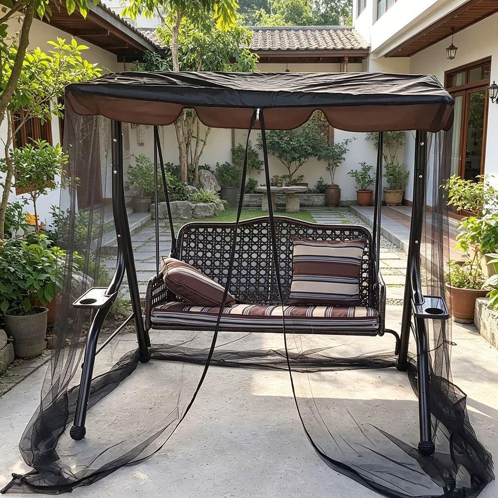 Breathable Patio Swing Mosquito Net Zipper Mosquito Barrier Cover Durable Swing Chair Cover
