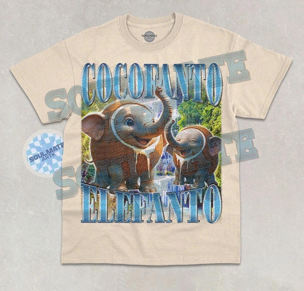 Cocofanto Elefanto T-Shirt Funny Elephant Brainrot Animal Meme Unisex Shirt XL