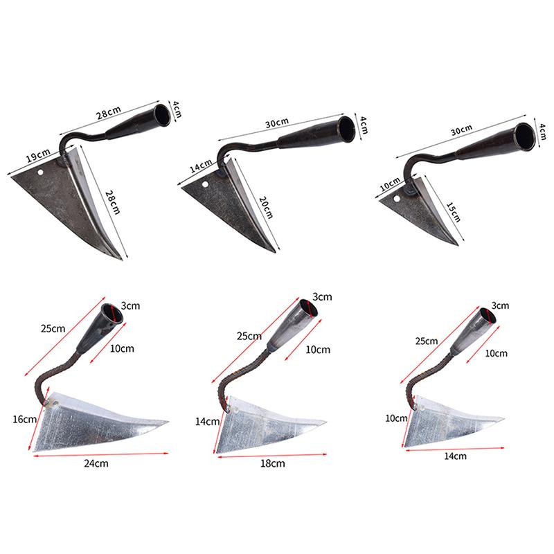Triangle Tip Hoe with Metal Head and Wooden Handles for Precision Planting