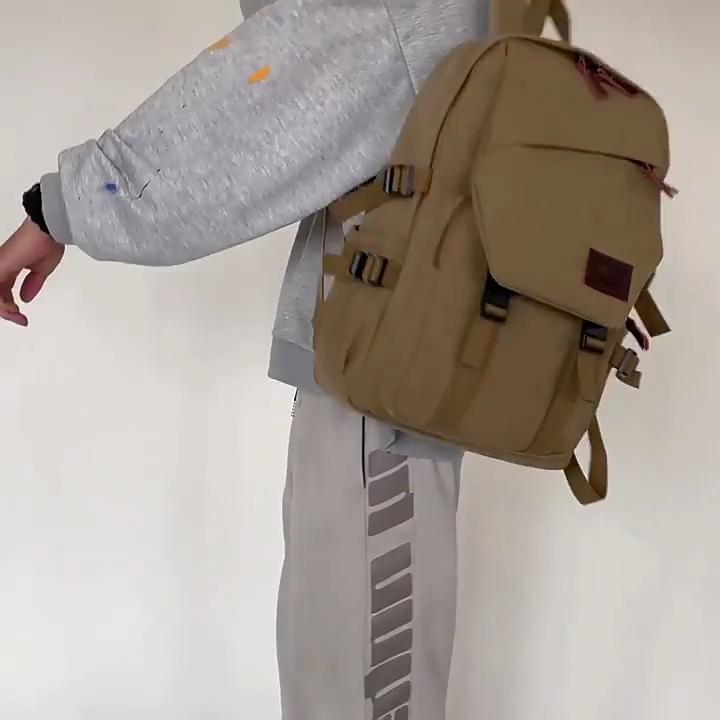 15.6 Inch Canvas Computer Bag Backpack Men's Backpack Large Capacity Student Travel Bag CLE