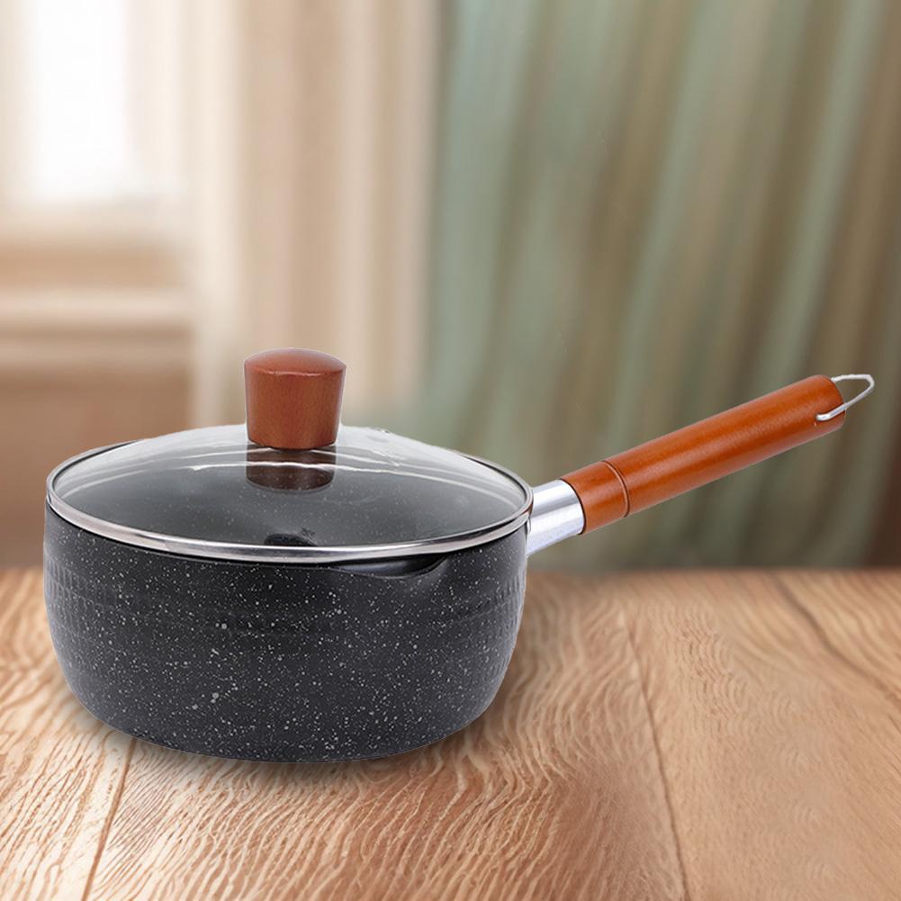 Nonstick Sauce Span Boiled Milk Pot with Lid Medical Stone Omelette Pan Universal Induction Frying Pan for Milk Noodles Omelette