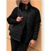 Cárdigan de Punto Largo con Cremallera y Cuello Alto para Mujer, Chaqueta Acolchada de Algodón, Estilo Europeo y Americano, Otoño/Invierno 2024