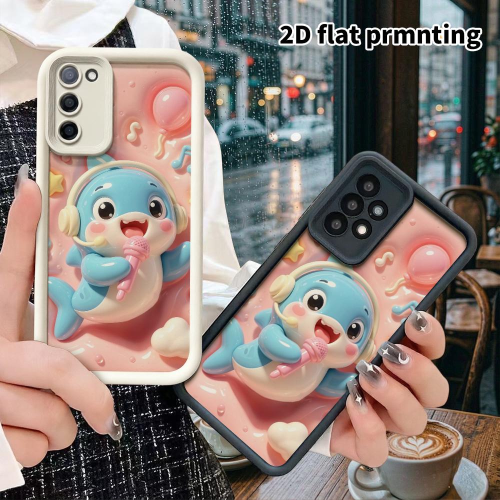 Phone Case: 2D flat design suitable for Samsung Galaxy A34 A35 M05 M06 S20 S22 S21 FE Plus 5G protective case, K-Singing Little Dolphin, perfect Chris