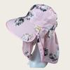 Fashion Flower Sunscreen Hat Wide Brim Fishing Cap New Ponytail Hat  Summer
