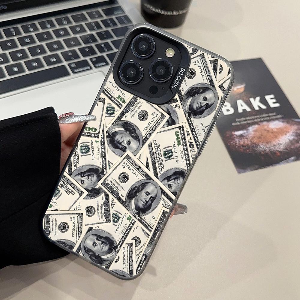 USD Dollar Translucent Mobile Phone Case for iPhone 17 16 15 14 13 12 11 X XR XS Air Pro Max Plus Colorful Cover