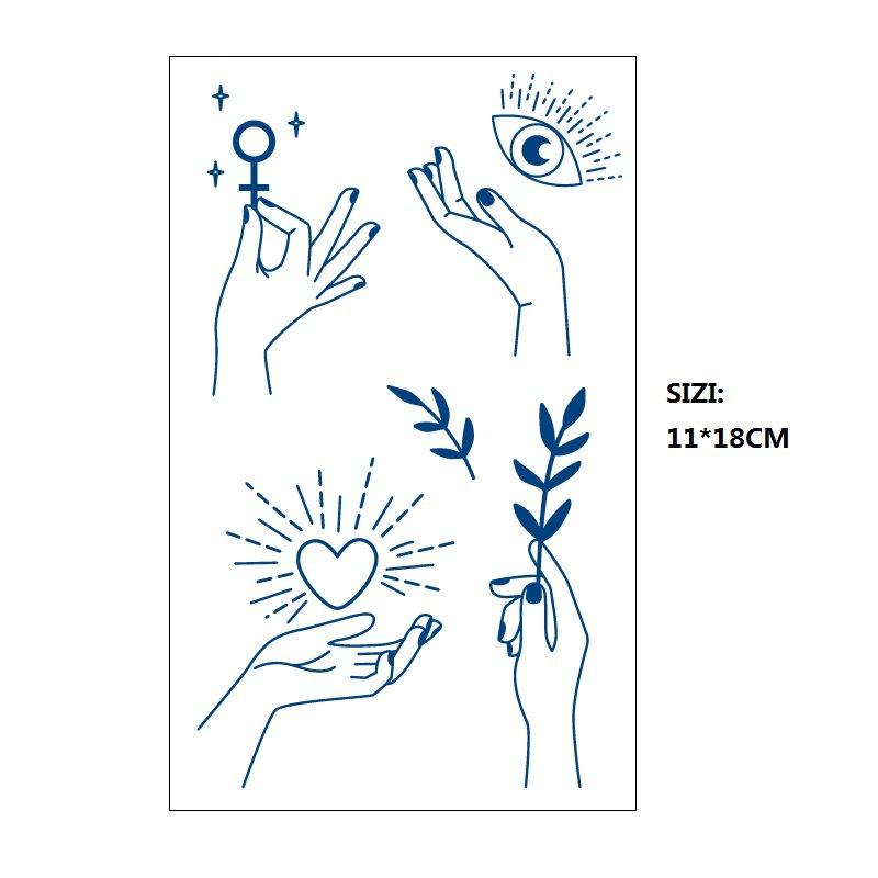 Emmy Naklejka Tatuaż Ziołowy Stopniowa Zmiana Geometryczny Gwieździste Niebo Łańcuch z Gwiazd Trwały Nieodblaskowy Naklejka Transferowa Wodna