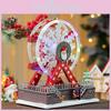 Santa Themed Claus Luminous Ferris Wheel Music Box For Christmas Decoration