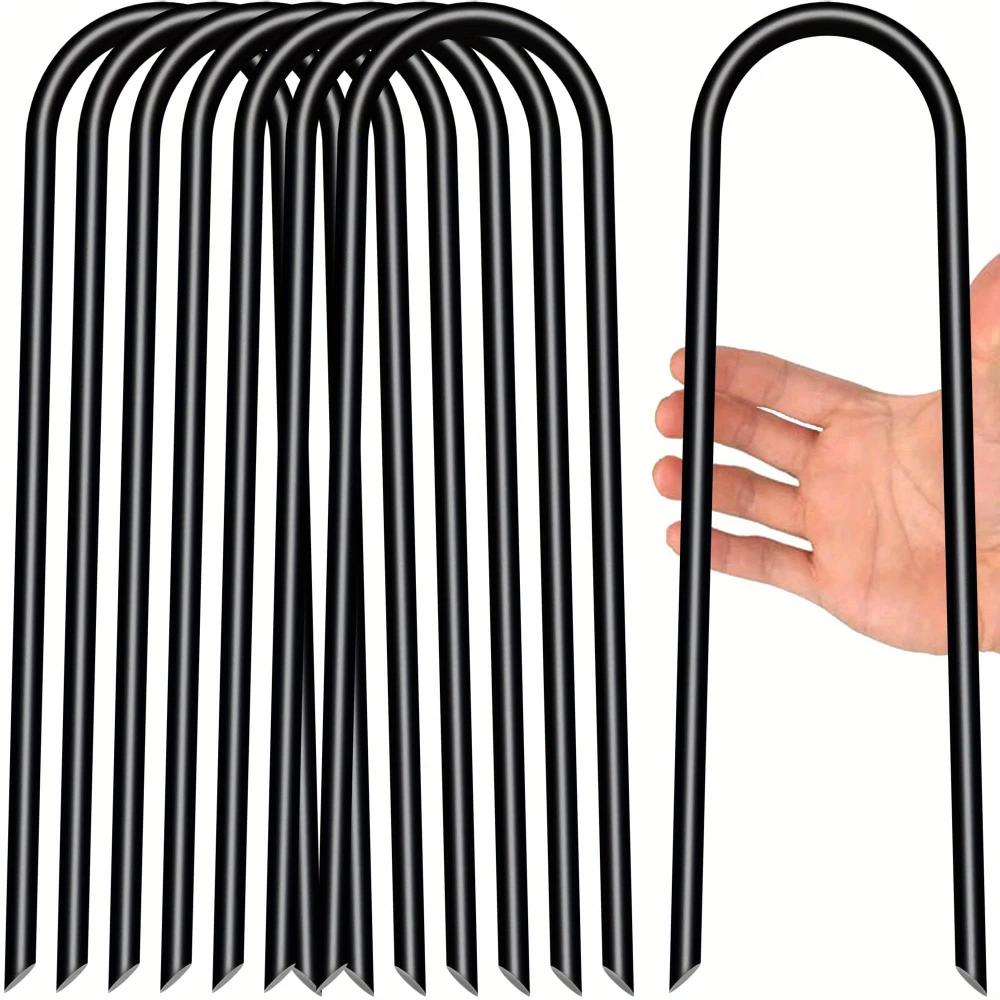

Top Quality 8pcs Heavy-duty Box Spring Anchor Kit, Suitable For Football Goals Upgraded Black Heavy-duty U-shaped Ground Nails
