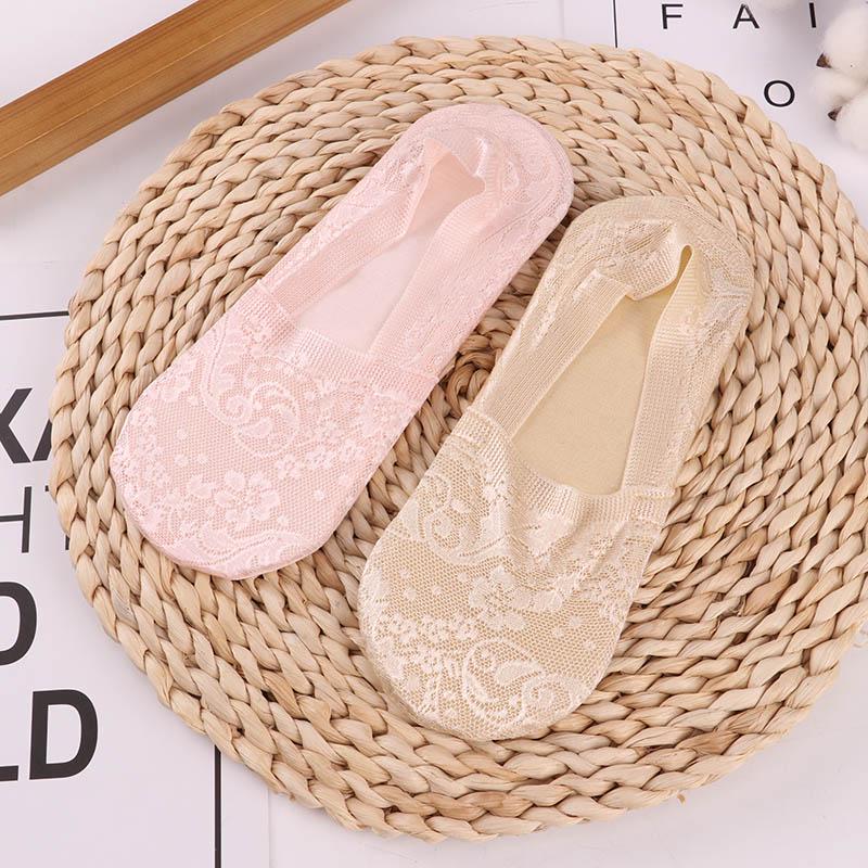 1/4 Pairs Fashion Women Girls Summer Socks Style Lace Flower Short Sock Antiskid Invisible Ankle