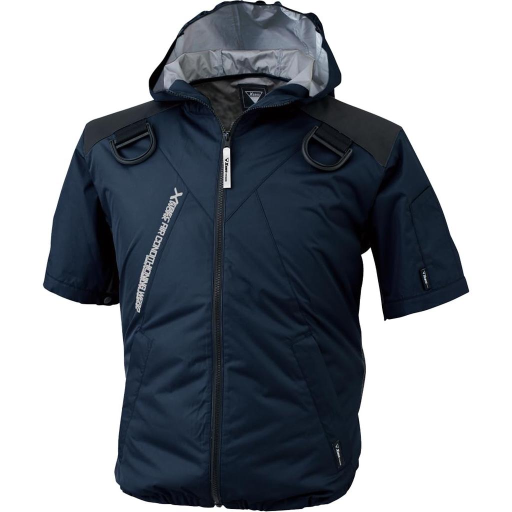 XEBEC Air Conditioning Workwear Harness Short Sleeve Blouson Heat-Shielding (Hooded) XE98105-10-4L