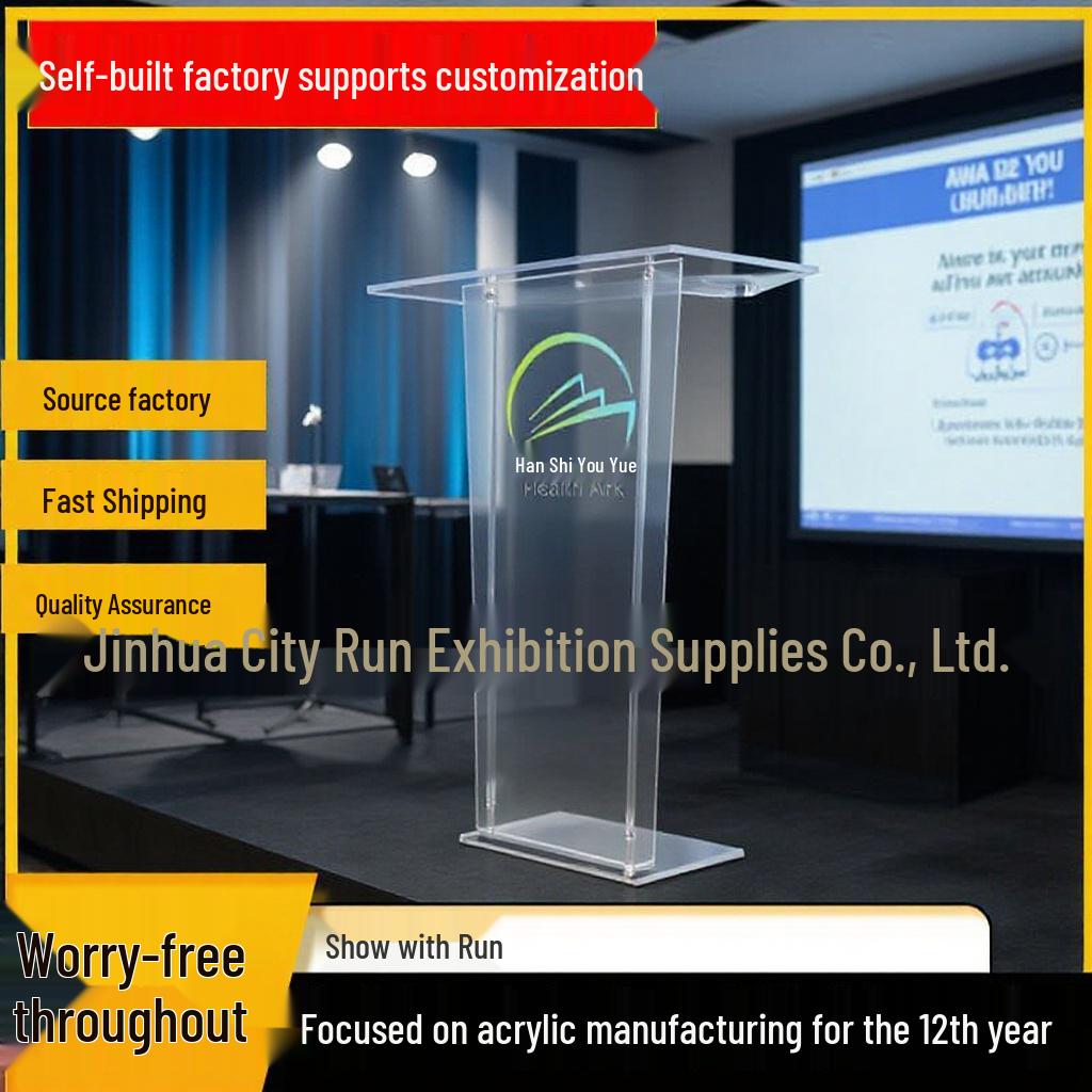 

Acrylic Lectern for Events: Detachable & Customizable with Logo