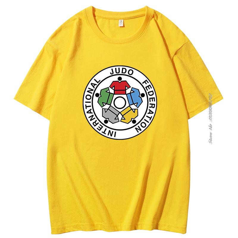 Fashion Crew Neck Tshirt Summer Cotton Tees Loose Tops Ijf International Judo Federation Unisex Mens Short Sleeve Tshirt
