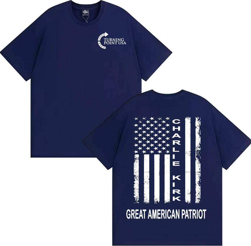 Pray for Charlie Kirk Great American Patriot Tshirts for Men High Street 90s Vintage T Shirt Unisex Fashion Cozy Cotton Tshirt