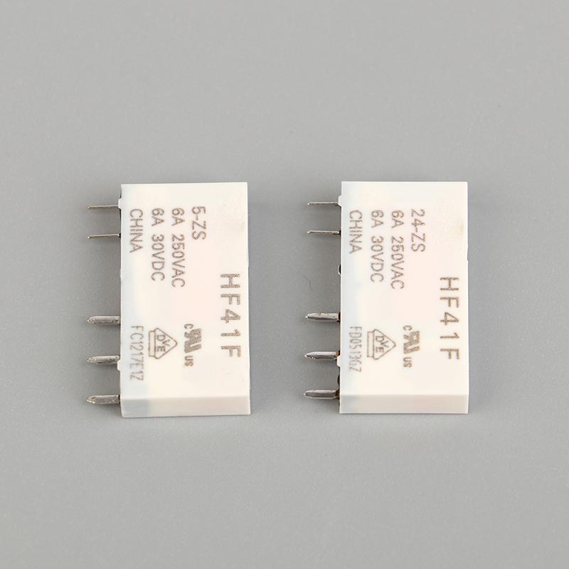 Hf41F-24-Zs Hf41F-12-Zs Hf41F-5-Zs Hf41F-5-Hs Hf41F-12-Hs Hf41F-24-Hs Průmyslové relé Subminiaturní výkonové relé 41F Hf41F