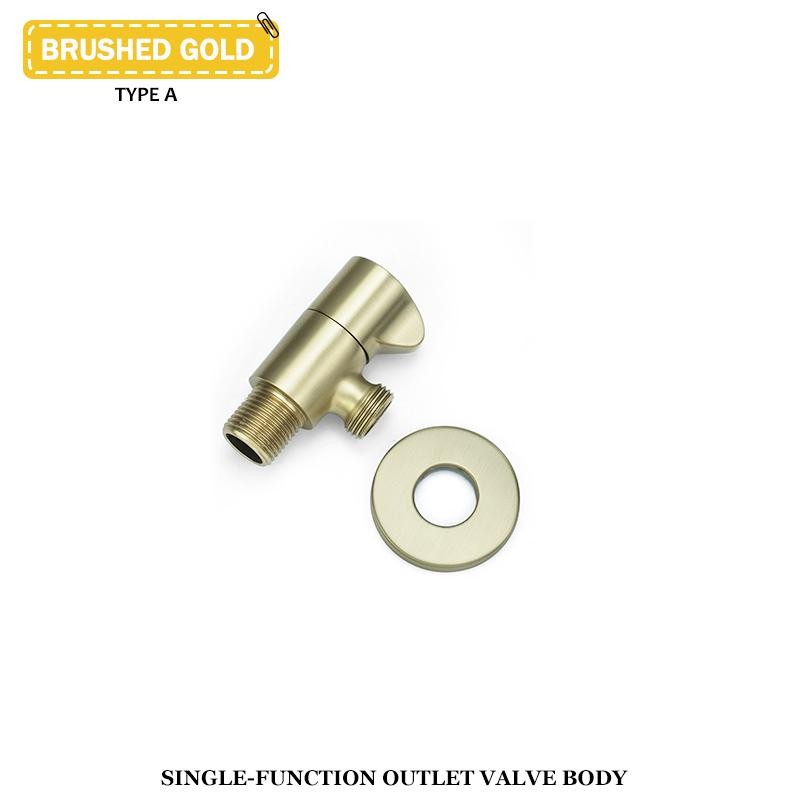 Brass Black Angle Valve Wall-Mounted Single And Double Outlet Valve External Thread G1/2 Stop Valve Bathroom Kitchen Accessories