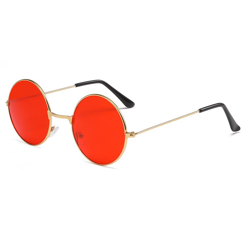 Retro Round Sunglasses with Ocean Lenses - Trendy Colorful Round Frame