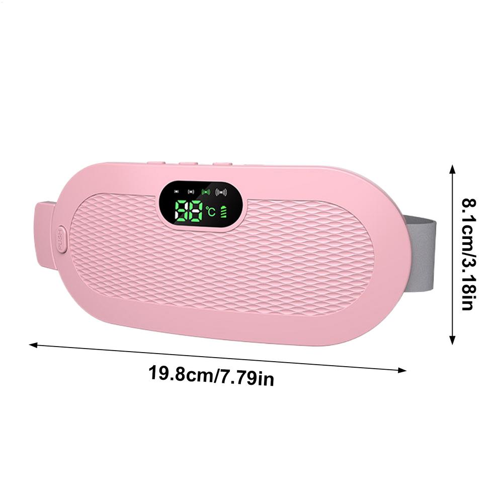 

Пояс с подогревом Портативный электрический пояс для талии Регулируемый пояс с подогревом с цифровым дисплеем 4 режима вибрационного массажа Массаж розовый