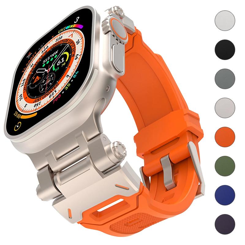Silicone Strap for Apple Watch Strap Ultra 3 49mm 46 45 44 42mm Titanium Color Sports Watch Band for IWatch 11 10 9 87 6 5 4 SE3