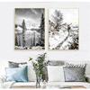 Scandinavian Nature Winter Landscape Poster Print Mountain Forest Canvas Painting Deer Wall Art Picture Nordic Style Home Decor