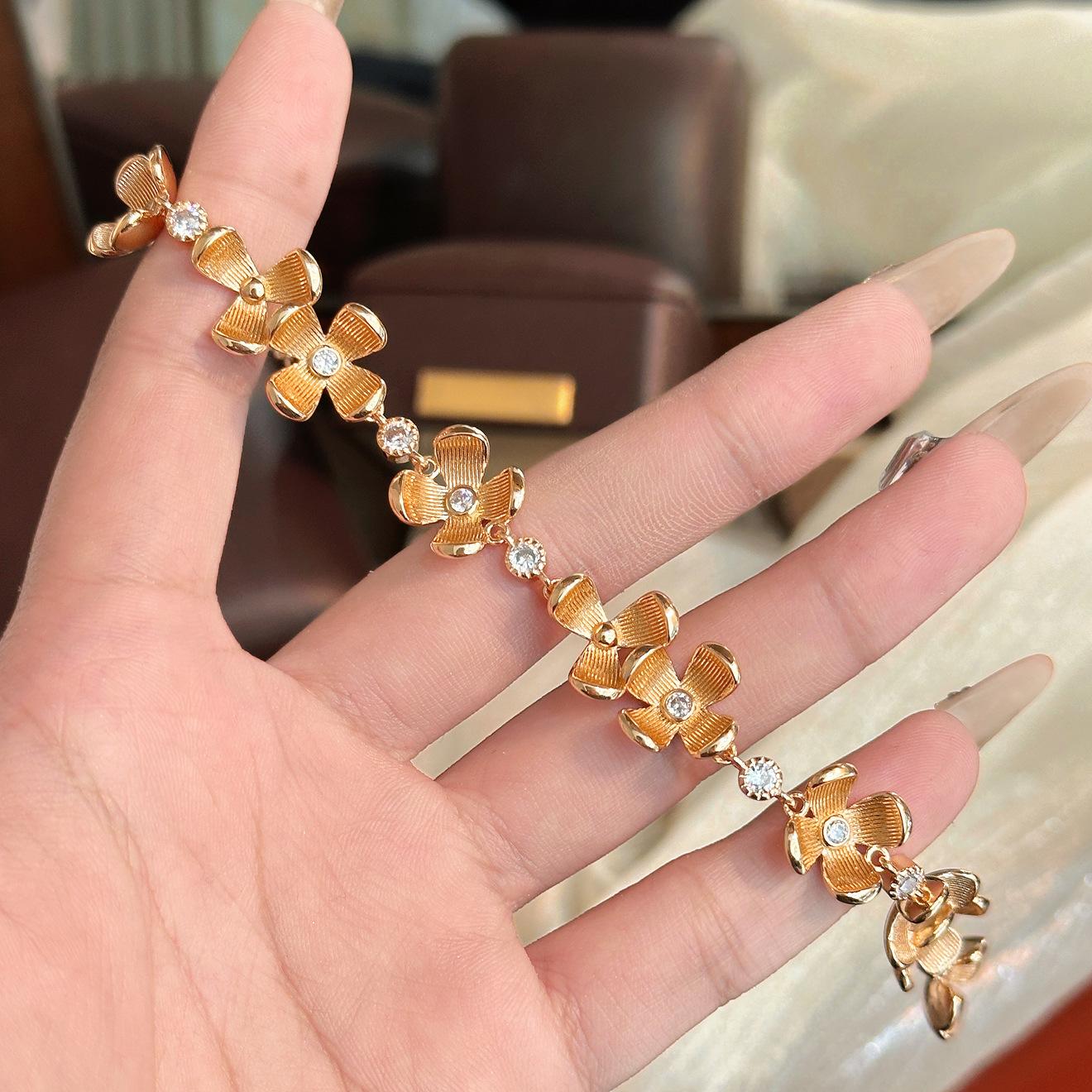 Популярный богатый цветочный нишевый браслет с османтусом золотой ветер ювелирные изделия