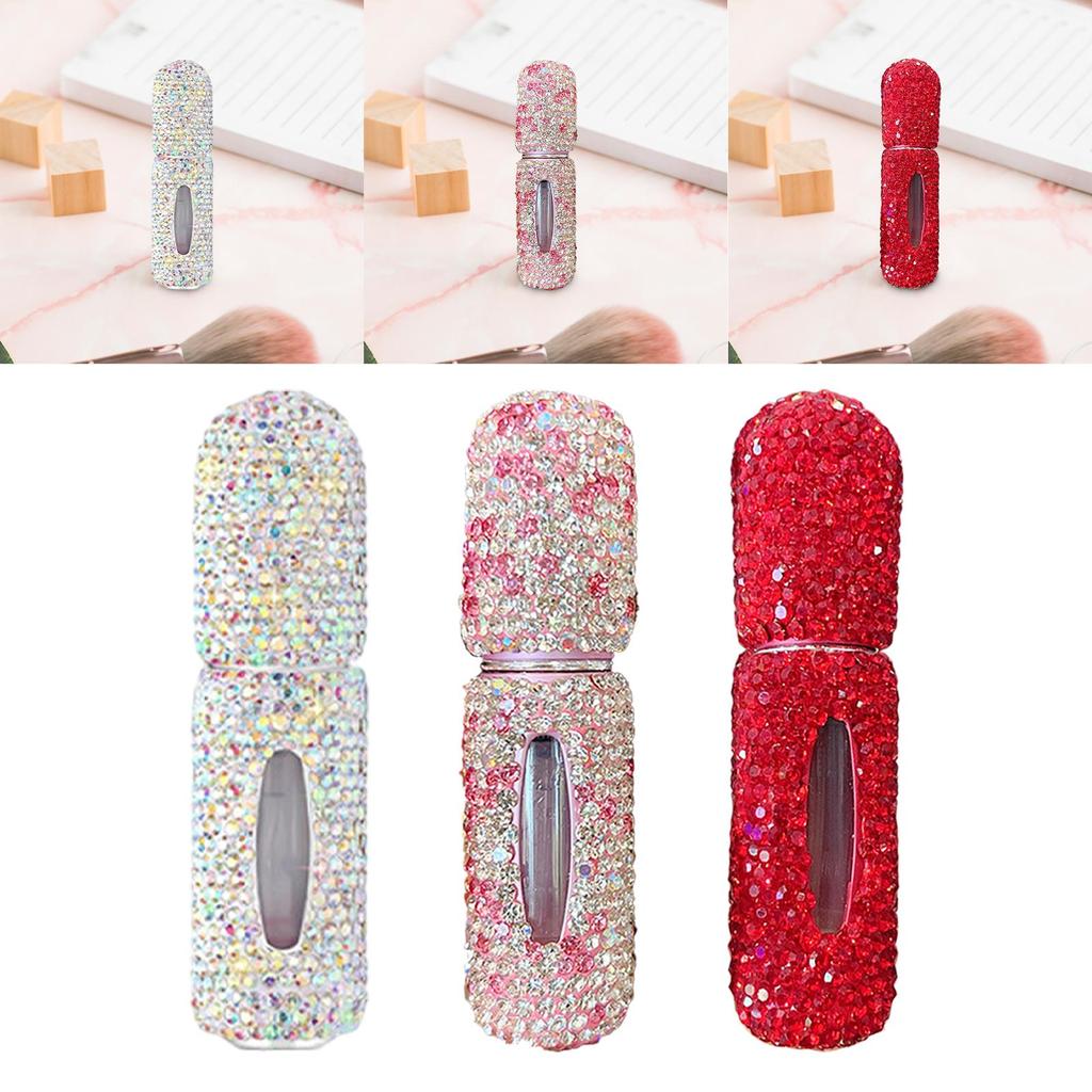 Bling Perfume Spray Bottle Portable Essential Oil Spray Travel Mini Glass Perfume Bottle Empty Fine Mist for Women Gift Girls
