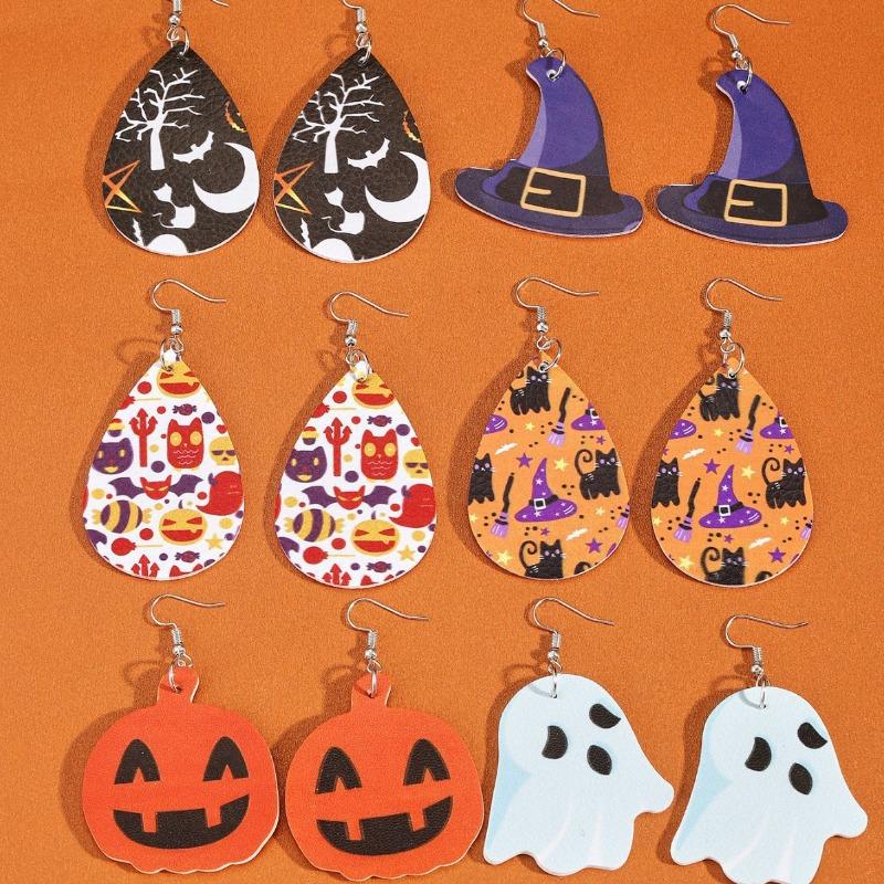 New Halloween Stud Earrings Combination Cartoon Funny Easter Earrings Set