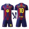 Barcelona Yamal Kids Football Jersey Set Sport Equipment Soccer Uniform Kit