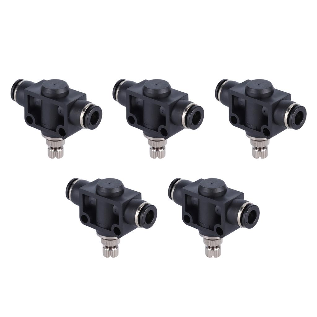 5 Stück Pneumatisches Drosselventil Langlebiges PVC Druckfestigkeit Anschlusszubehör 10mm