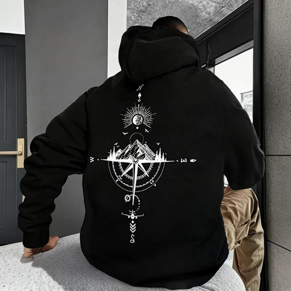

2025 Autumn/Winter Fashion Men s Totem Printed Micro Elastic Comfortable Hoodie Outdoor Urban Street Wear 3XL