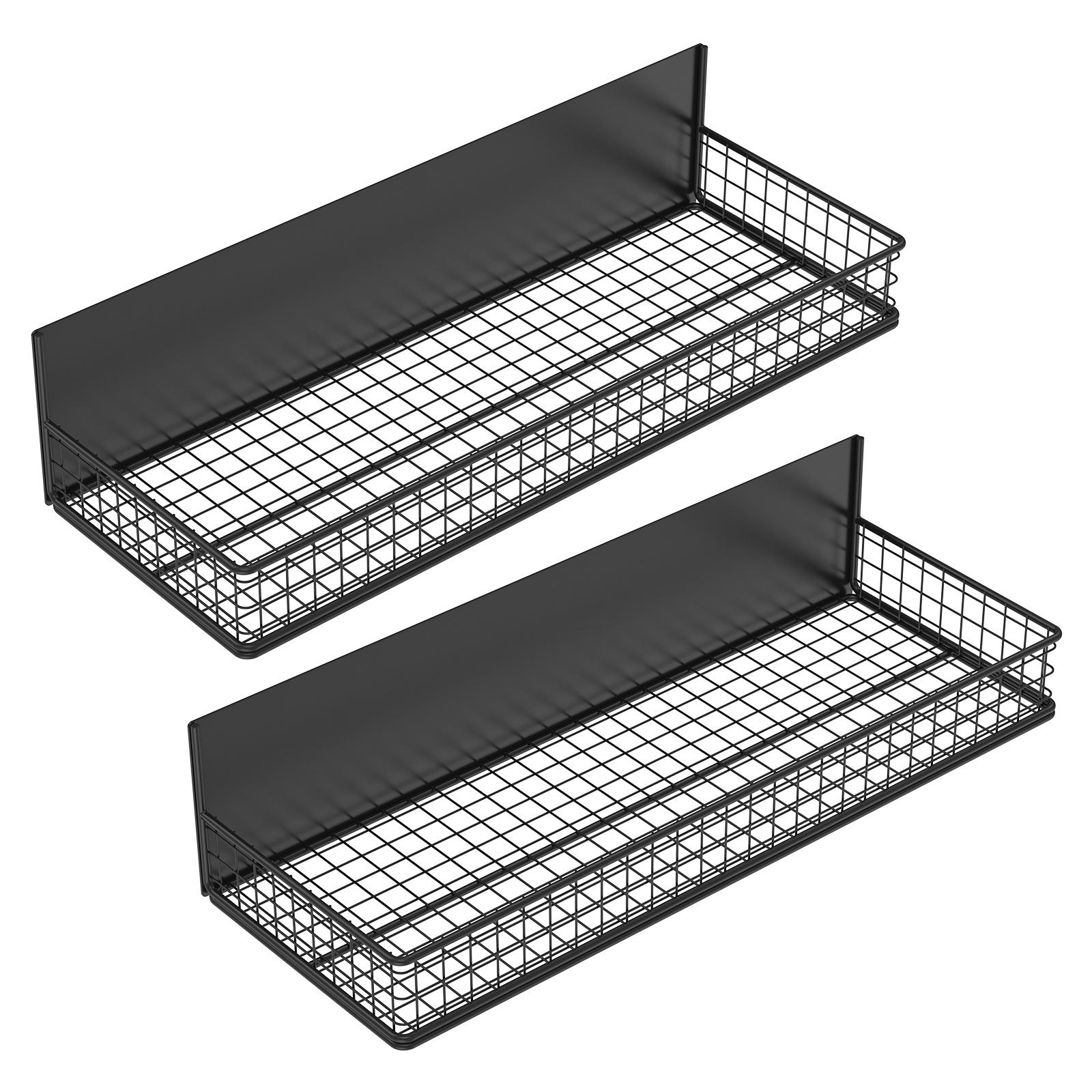 

2Pcs Magnetic Spice Rack Carbon Steel Fridge Magnet Storage Shelf Space Saving Seasoning Holder Organizer for Kitchen Apartment