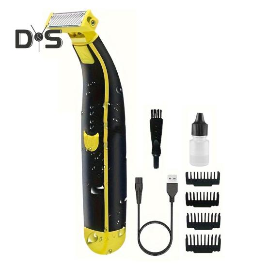 

Мужская электробритва, двустороннее лезвие, водонепроницаемая перезаряжаемая мини-бритва для путешествий, портативный триммер для волос, инструмент для удаления бороды, подарок отцу и парню A