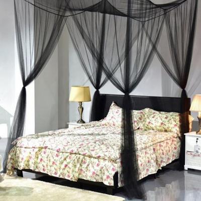 Europäischer Stil Pfosten Himmelbett Vorhänge Polyester Netz Vier Öffnungen Netz Bett Pavillon für Schlafzimmer Privatsphäre und Mückenschutz