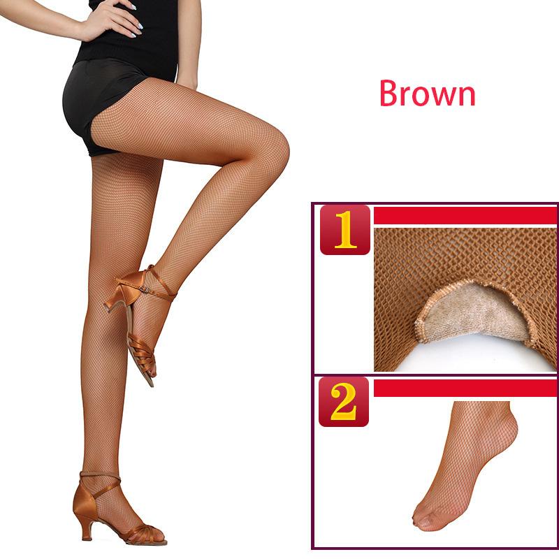

Женские сексуальные колготки для латиноамериканских танцев, высокоэластичные сетчатые чулки-сетка, колготки, профессиональные танцевальные, с хлопковой ластовицей, нейлоновые чулочные изделия One Size