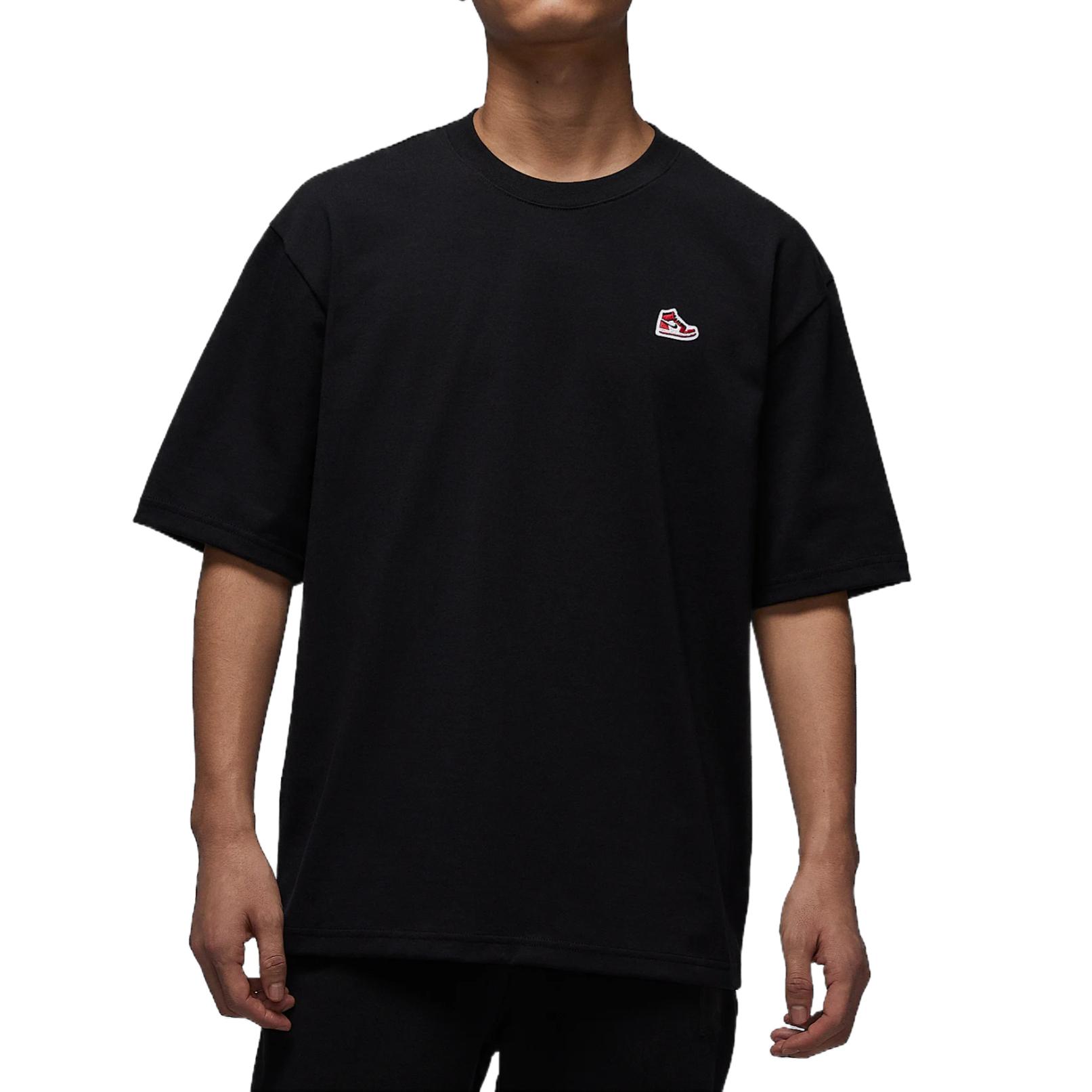 

Jordan Brand Crew Neck Casual Short Sleeve T-Shirt Men Tops Black Campus-Red HJ2327010 2XL