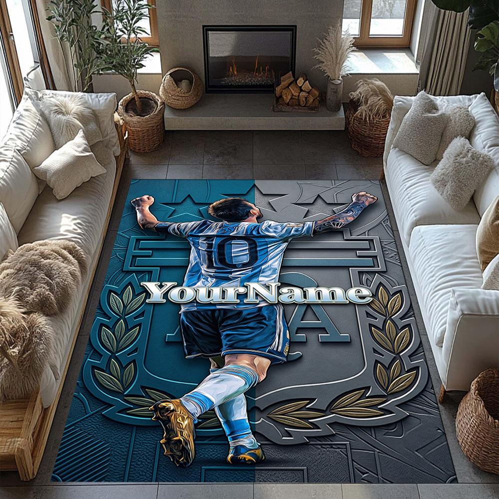 Messi 161 Customize Text Floor Mat Design for Decorate room Kitchen Balcony Hallway Anti-slip Rug Decorate Offices Perfect Gift for Women/Men