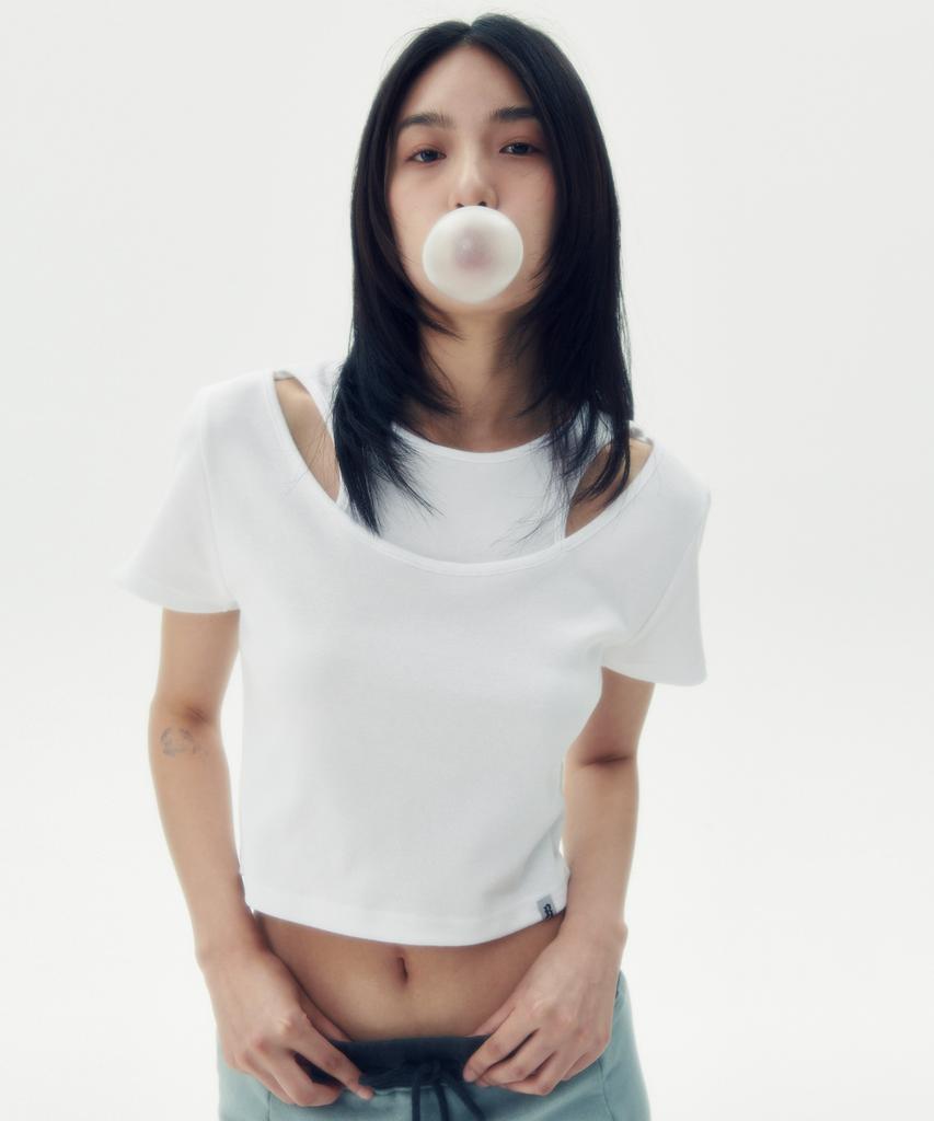 Leoninghai Incision Crop H/S Tee [White]