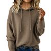 Women S Loose Fit Hooded Knit Pullover Sweater Long Sleeve Solid Color