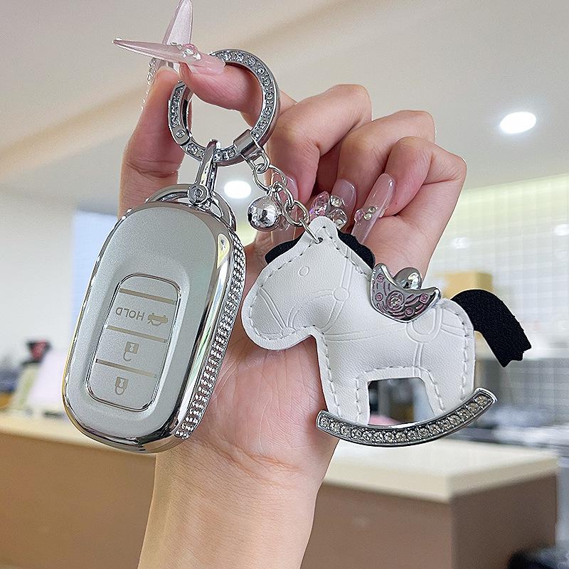 Premium Women's Car Key Case for Honda Accord, Civic, CR-V, Fit, Odyssey, Vezel, Lingpai, and XR-V